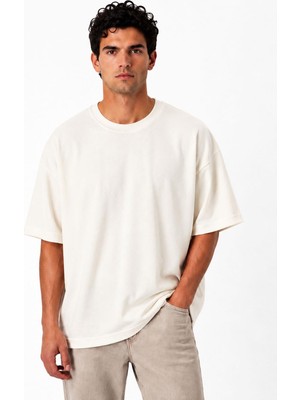 Classics Men Bordoo Basic Bisiklet Yaka Oversize Kısa Kol Erkek Tişört 7701