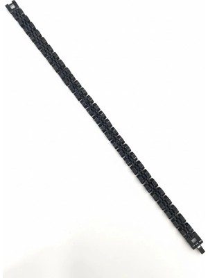 Eco Port Siyah Çelik  Erkek Çelik Bileklik Boy 21.5 cm / En 0.8 Mm  - EBL0069