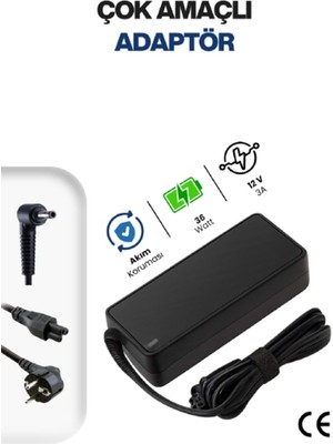 Ttt 12V 3A 5.5 * 2.5mm 36W Ac/dc Adaptör