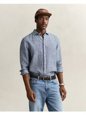 Gant Erkek Mavi Regular Fit Çizgili Gömlek 3260048.423