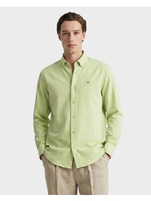 Gant Erkek Yeşil Düğmeli Yaka Logolu Gömlek 3826157T.328