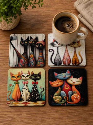 Neslinin Eli 8x8 cm 4'lü Bardak Altlığı