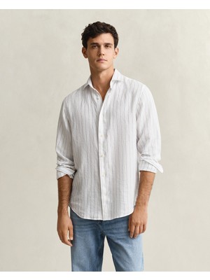 Gant Erkek Beyaz Regular Fit Çizgili Gömlek 3260048.110