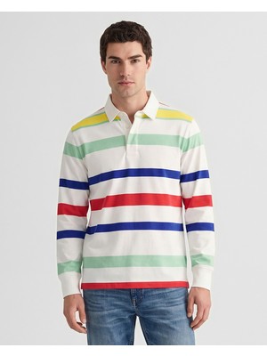 Gant Erkek Beyaz Logolu Rugby T-Shirt 2065108.113