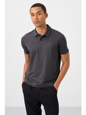 Tommy Life Antrasit Standart Kalıp Basic Polo Yaka Erkek T-Shirt - 87748