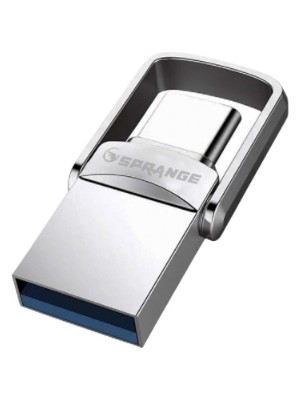 Ttt 2'si 1 Arada USB 3.2 Type-C ve USB 64GB Metal Flash Disk