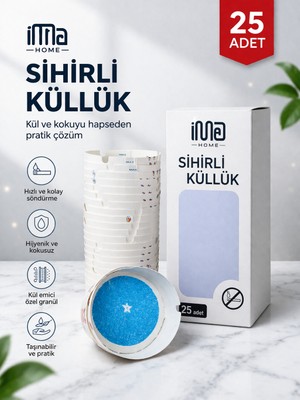 Bezos Ima Home Sihirli Küllük 25 Adet Dumansız Kokusuz Kül Toplayıcı Taşınabilir Hijyenik Masa Üstü Küllük
