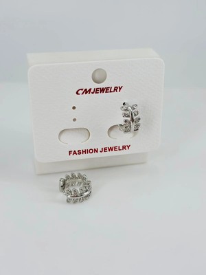 TeknoKapsül Rodyum Zirkon Taşlı Pirinç Küpeler - KP00481
