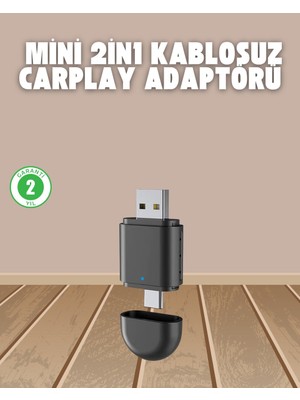 Kablosuz Carplay Adaptörü – Usb-A & Type-C Uyumlu Hızlı Bağlantı Cihazı - 8040-4424