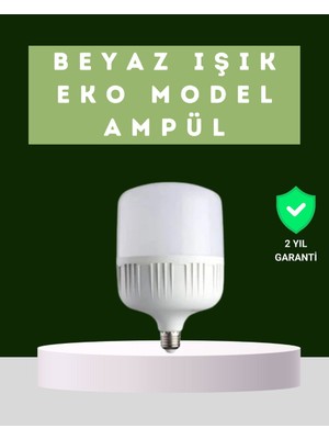 Şarjlı LED Torch Ampul 30 Watt Beyaz Işık Enerji Tasarruflu - 9278-4618