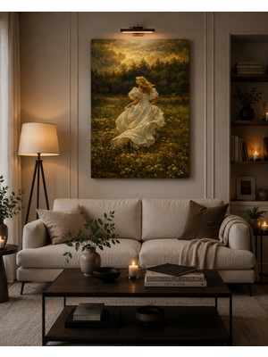 Othello Art Vintage Kadın Figürlü Kanvas Tablo – Romantik Kır Manzaralı Dekoratif Duvar Tablosu