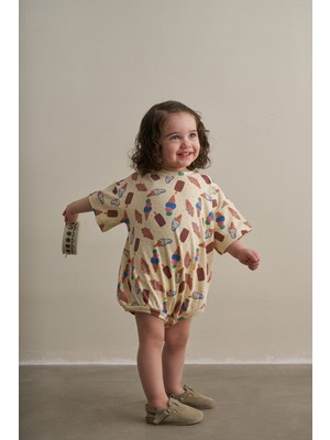 Oh la la Koala For Little Ones Krem Comfy Cubs Serisi Oversize Tulum
