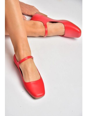 Fox Shoes S726252509 Kırmızı Kadın Babet