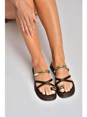 Fox Shoes Y973611309 Kahverengi Kadın Terlik