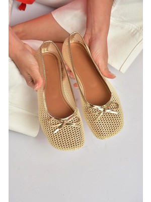 Fox Shoes Y274623315 Bej File Kadın Babet