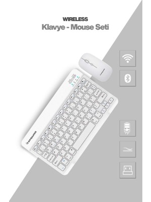 Ttt Beyaz Kablosuz Klavye ve Mouse Seti
