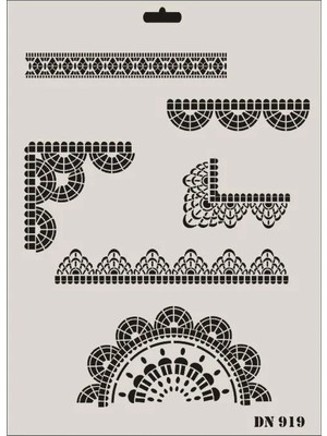 TeknoKapsül Dantel Seri DN-919 Stencil 35X25 cm