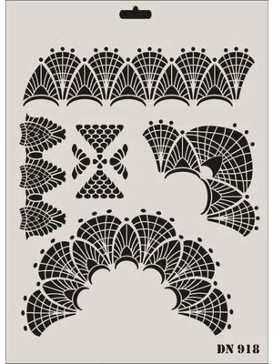 TeknoKapsül Dantel Seri DN-918 Stencil 35X25 cm