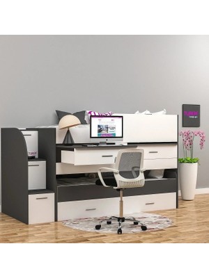 Mini Çalışma Masalı Ranza Mdf