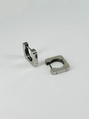 Eco Port Rodyum  Çelik Erkek Küpe Çap (9 Mm) Kalınlık (3 Mm) - EKP0013
