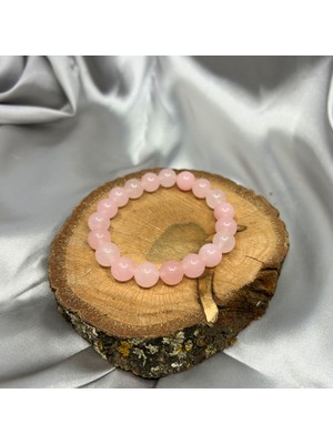 Suerte Accessories Pembe Kuvars Doğal Taş El Yapımı Aşk Taşı Doğaltaş Özel Tasarım Bileklik