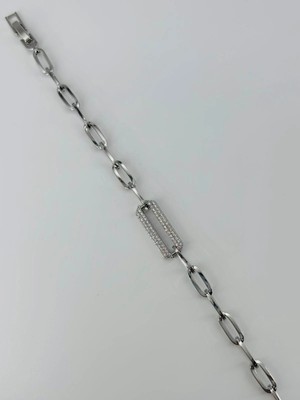 Eco Port Rodyum Zirkon Taşlı Pirinç Bileklikler 17+2 Cm  - KBL0372