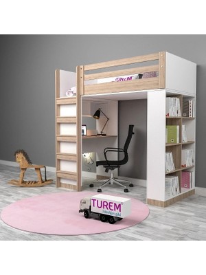 Brown Kitaplıklı Ranza Mdf