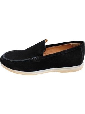 King Shoes Siyah Süet Lofer Ayakkabı