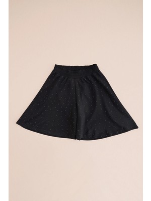 FullaModa Taşlı Beli Lastikli Geniş Paça Kız Çocuk Şort