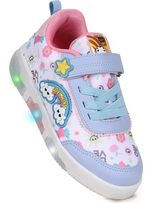 Kiko Kids Bulut Cırtlı Işıklı Kız Bebek Günlük Spor Ayakkabı