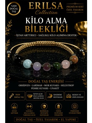 Erilsa Sertifikalı Doğal Taş Kilo Alma Bilekliği - Ayarlanabilir Unisex Premium Hem Bileklik Hem Halhal
