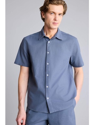 DeFacto %100 Pamuk Regular Fit Kısa Kollu Polo Yaka Basic Gömlek D8613AX26SM