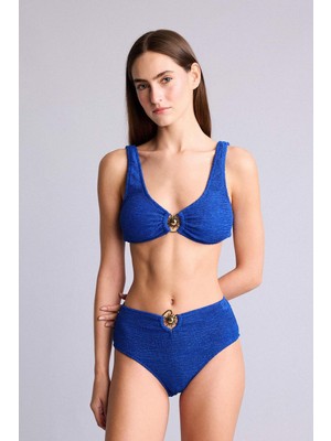 DeFacto Regular Fit Kırışık Dokulu Mavi Bikini Alt E0209AX26SM