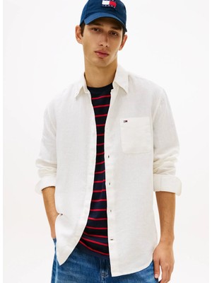 Tommy Jeans Ekru Erkek Gömlek DM0DM22760YBL Ekru Gömlek