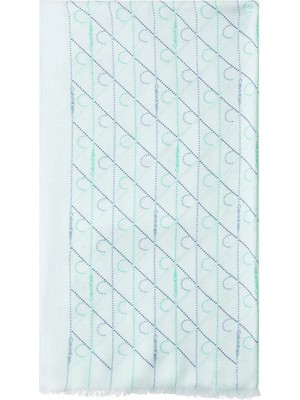 Calvin Klein Mavi Kadın Desenli Şal Emblem Aop Dot﻿ted Stole