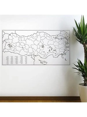 Aydogan's Sanec Yazılabilir Türkiye Haritası Manyetik Duvar Stickerı 110 x 56 cm