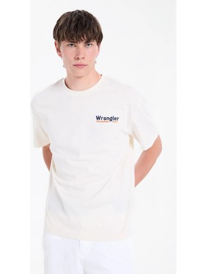 Wrangler Bej Erkek Relaxed T-Shirt W2610027614 Bej T-Shirt