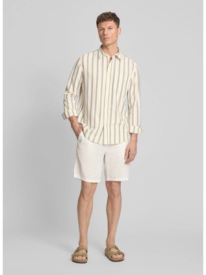 Hugo Kahverengi Erkek Oversize Çizgili Gömlek 50560619 Erillo