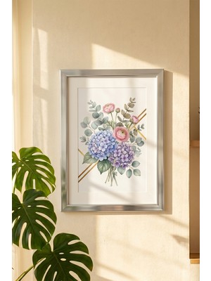 Porsima 4409 Gümüş Modern Dekoratif Cam Fotoğraf Çerçevesi Masa Duvar Fotoğraf Çerçevesi 21X29,7CM