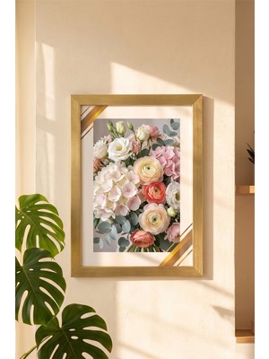 Porsima 4410 Altın Ahşap Modern Dekoratif Cam Fotoğraf Çerçevesi Masa Duvar Fotoğraf Çerçevesi 21X29,7CM