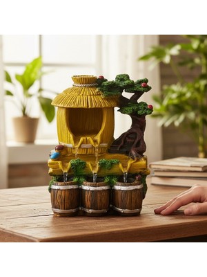 Hediyesahibi Dekoratif Renkli LED Işıklı Su Şelalesi