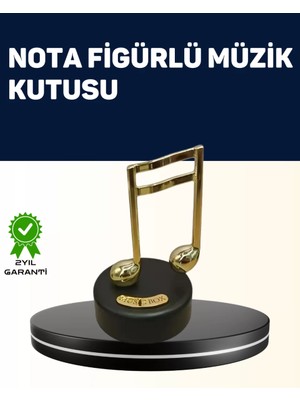 Melodious Music Altın Nota Figürlü Müzik Kutusu