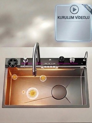 Premium Akıllı Teknolojik Eviye Seti Paslanmaz Bal Peteği Taban Evye Tüm Aksesuarlar Dahil+DETAYLI KURULUM VİDEOSU