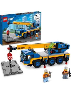 LEGO City Mobil Vinç 60324 - 7 Yaş ve Üzeri Çocuklar İçin Gerçekçi Fonksiyonlu Bir Vinç İçeren Yaratıcı Oyuncak Yapım Seti (340 Parça)