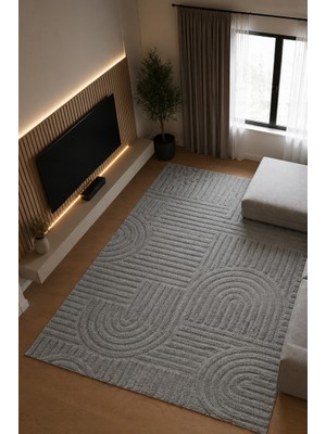 Tch Home Living Arktis Gri Iskandinav Yumuşak Jüt Taban Dokuma Halı Salon Mutfak Oturma Odası Koridor Yolluk Çocuk Odası Halısı 01123