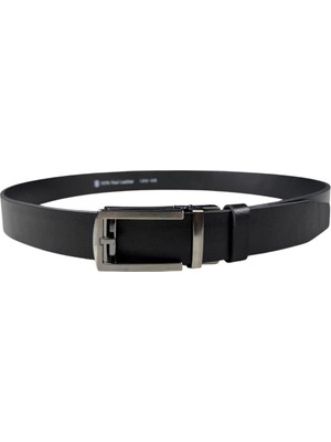 İstanbul Belt 3.5 cm Tek Kat Otomatik - Gümüş Ton Tokalı