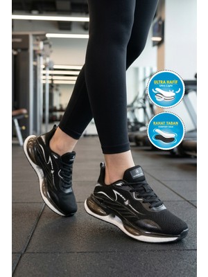 Hammer Jack Amelıe 101 25087-G Siyah-Beyaz Fileli Hafif Unisex Spor Ayakkabı