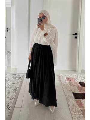 Zülays Flora Etek Siyah