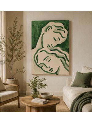 Othello Art Modern Yeşil Soyut Figür Kanvas Tablo – Estetik Sanatsal Duvar Dekoru