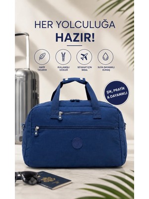 Kaff Bhpc Mavi Geniş Hacimli Unisex El & Omuz Seyahat ve Spor Çantası - Mavi Bhpc 6011